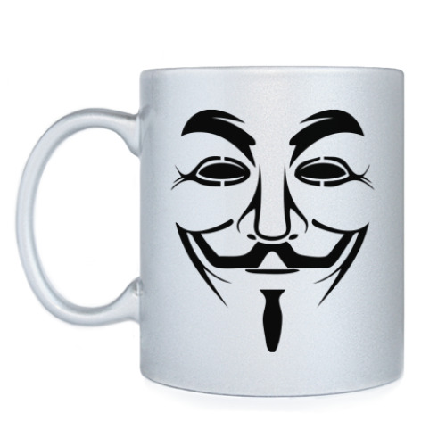 Кружка с принтом Маска Анонимуса