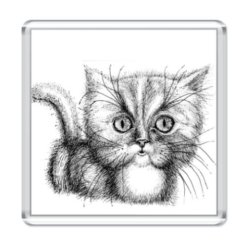 Магнит с принтом Котик