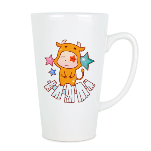 Чашка Латте с принтом Знак зодиака Телец