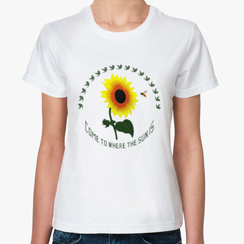 Классическая футболка Подсолнух Подсолнечник Helianthus - Цветок солнца