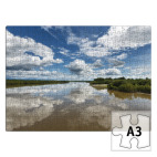 Пазл Лето, облака. Река Камчатка, Камчатский край