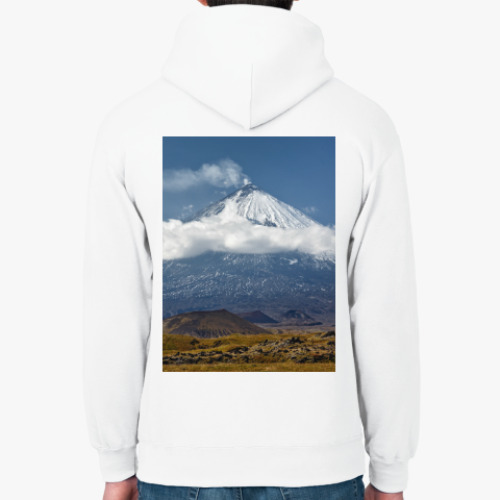 Толстовка худи Ключевской вулкан, Камчатка
