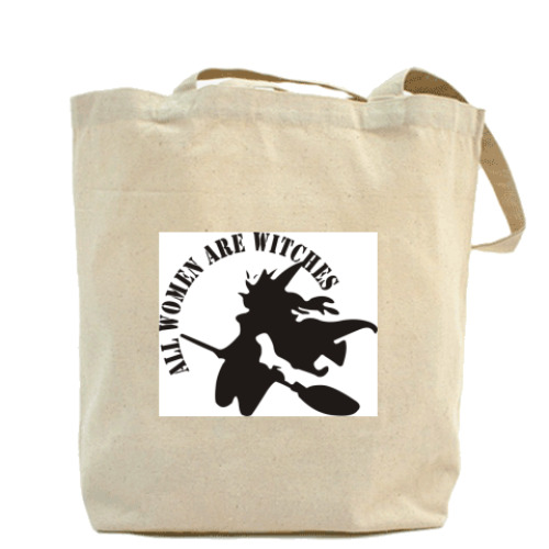 Сумка шоппер с принтом Все женщины - ведьмы