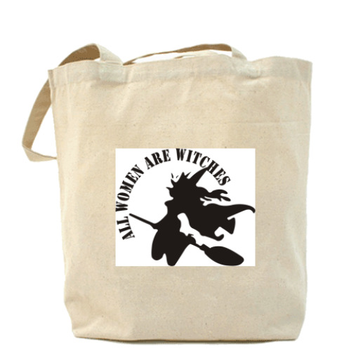 Сумка шоппер с принтом Все женщины - ведьмы