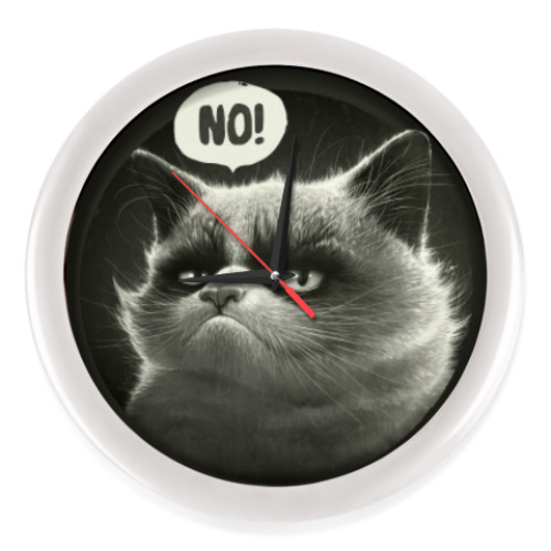 Настенные часы Кот Tard Grumpy Cat портрет