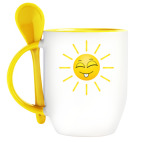 Смеющееся мультяшное солнце