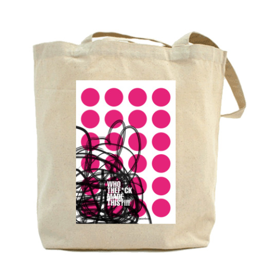 Сумка шоппер с принтом WhoTheF*ckMadeThis