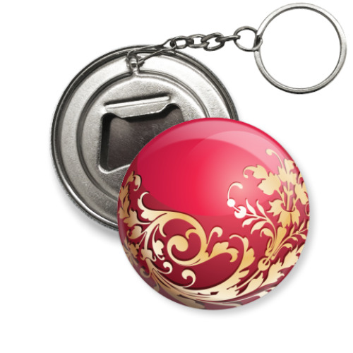 Брелок-открывашка с принтом Новогодний шар