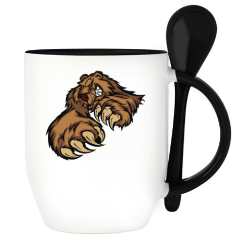 Кружка с ложкой с принтом Россия