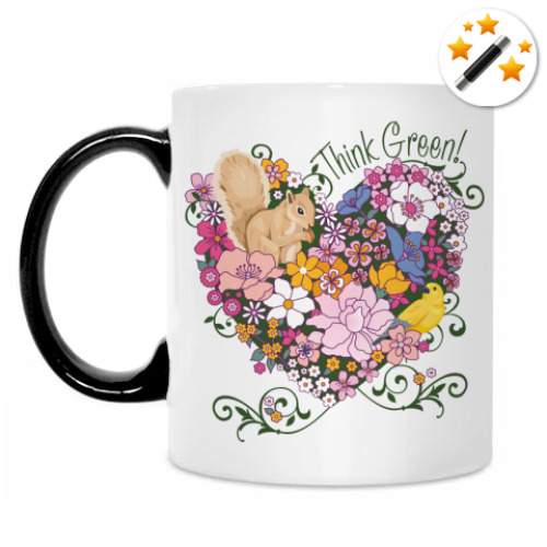 Кружка-хамелеон с принтом Think Green
