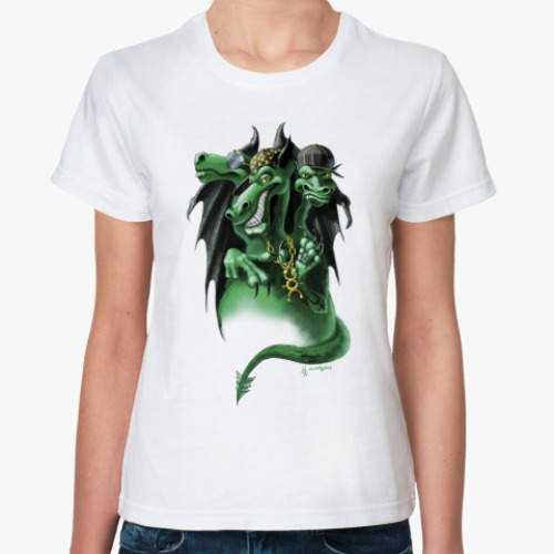 Классическая футболка с принтом  Горыныч