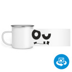 Кружка металлическая белая (круговая запечатка)