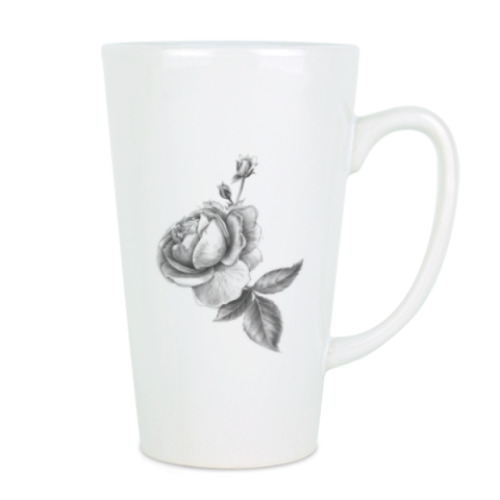 Чашка Латте с принтом Розы графика