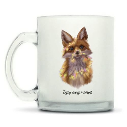 Кружка матовая с принтом Лиса (Enjoy every moment)