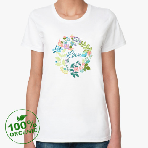 Женская футболка из органик-хлопка Flower wreath