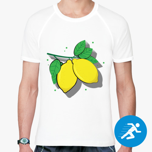 Спортивная футболка lemon with leaves