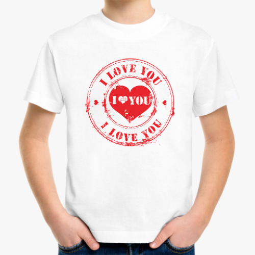 Детская футболка Печать I Love You