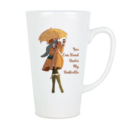 Чашка Латте с принтом Под моим зонтом