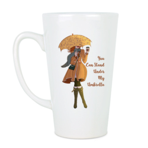 Чашка Латте с принтом Под моим зонтом