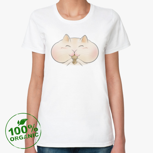 Женская футболка из органик-хлопка Кот или хомяк ? = Котохомяк