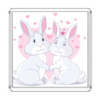 Магнит 6.5 x 6.5 см  'Зайцы'