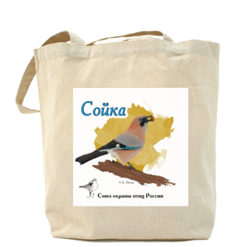 Сумка шоппер с принтом Сойка