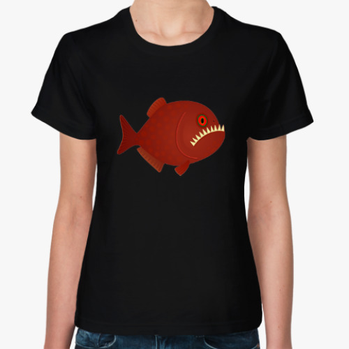 Женская футболка Рыбка пиранья