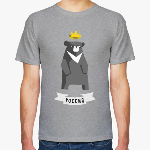 Футболка с принтом Мишка Россия
