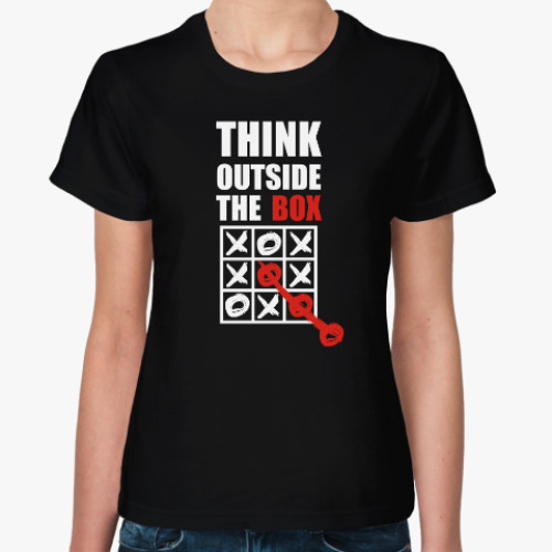 Женская футболка Think outside the box