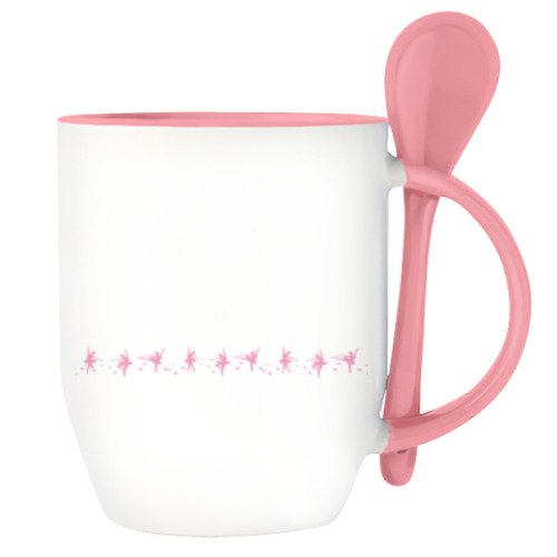 Кружка с ложкой с принтом I can dance