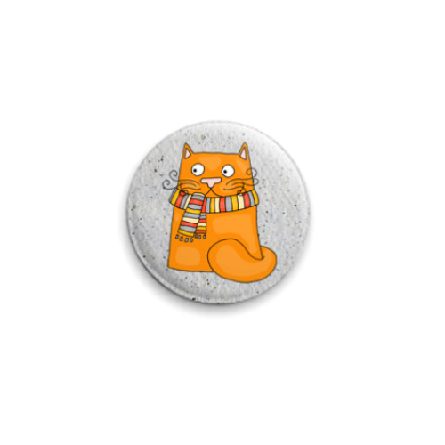 Значок 25мм с принтом рыжий кот