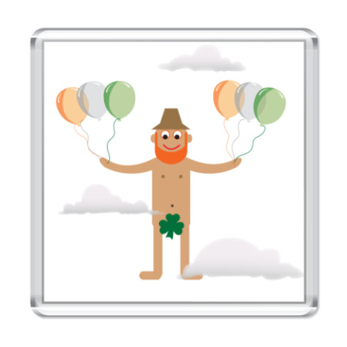 Магнит с принтом  Клеверный листочек