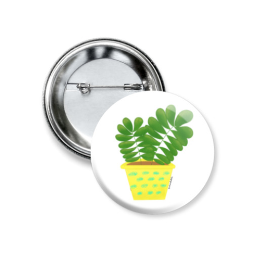 Значок 37мм с принтом Суккулент 'Облачко'