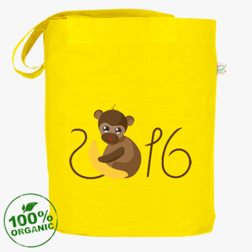 Сумка шоппер с принтом Обезьянка Биззи 2016