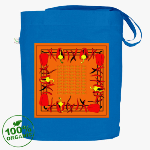 Сумка шоппер с принтом контрастные перцы