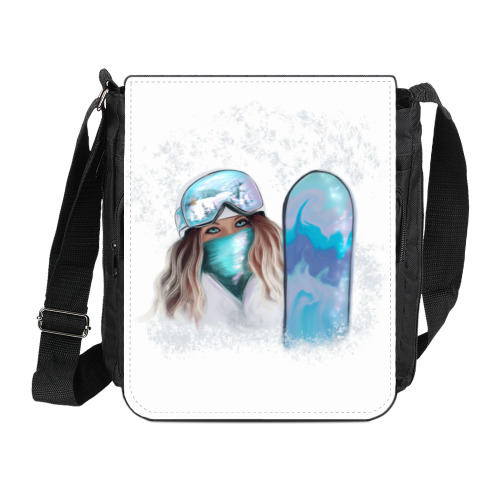 Сумка на плечо (мини-планшет) с принтом Сноуборд