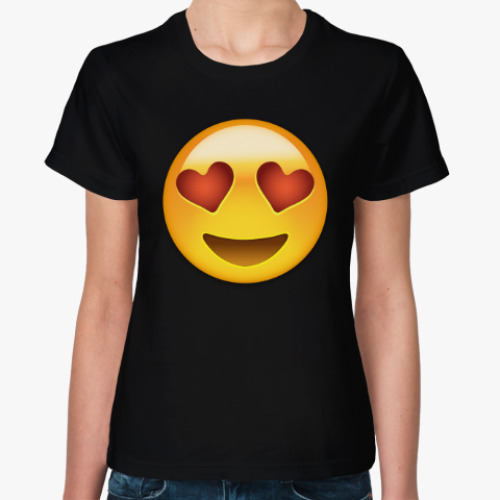 Женская футболка Emoji Смайл: Влюбленный