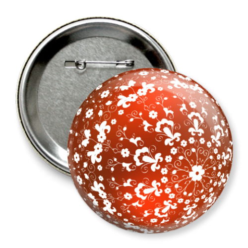 Значок 75мм Елочный шар