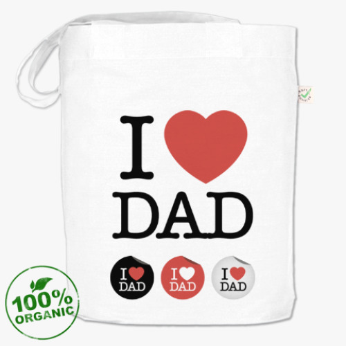 Сумка шоппер с принтом Я люблю Папу!