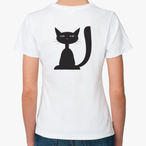 Классическая футболка с принтом  I love cats