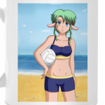 Хицудзи на пляже