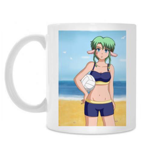 Кружка с принтом Хицудзи на пляже