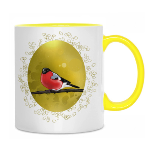 Кружка с принтом Снегирь