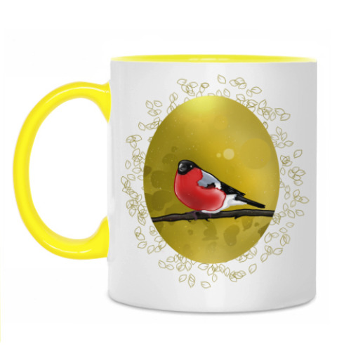 Кружка с принтом Снегирь