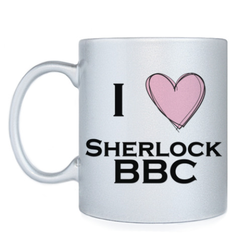 Кружка с принтом I love Sherlock