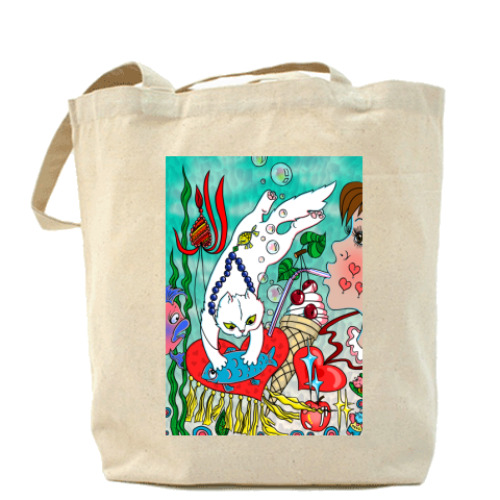 Сумка шоппер с принтом Счастье