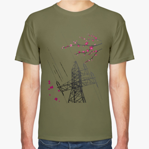 Футболка с принтом Сакура. ЛЭП