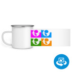 Кружка металлическая белая (круговая запечатка)