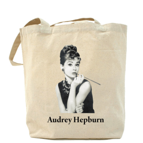 Сумка шоппер с принтом Одри Хепберн
