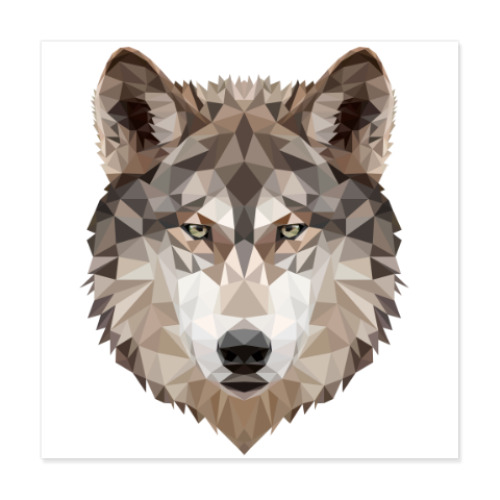 Виниловые наклейки Low Poly Wolf (Волк)